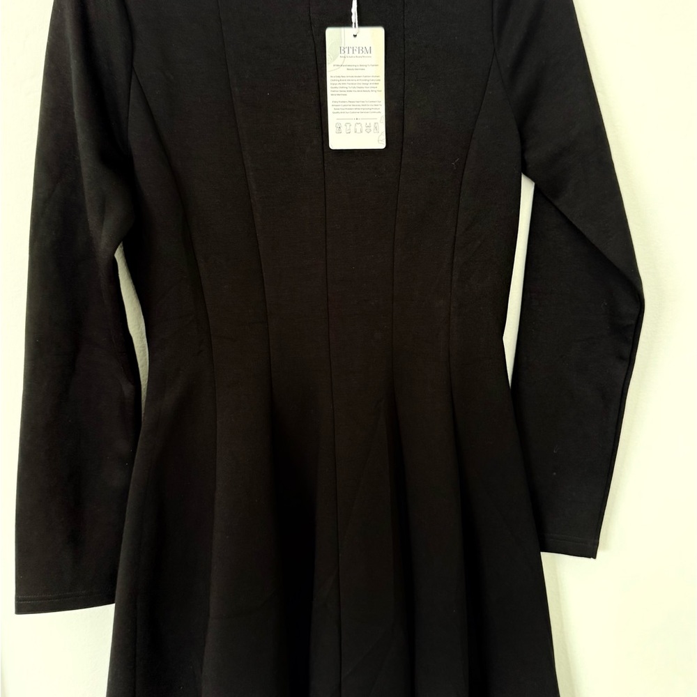 Elegant Black Fit and Flare Dress by BTFBM